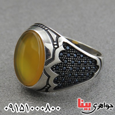انگشتر عقیق شرف الشمس مردانه میکروستینگ خاص