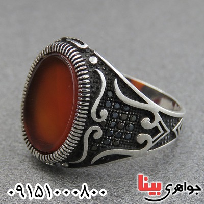 انگشتر عقیق قرمز میکروستینگ خاص و شیک