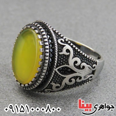 انگشتر عقیق شرف الشمس خوشرنگ میکروستینگ مردانه _کد:28893