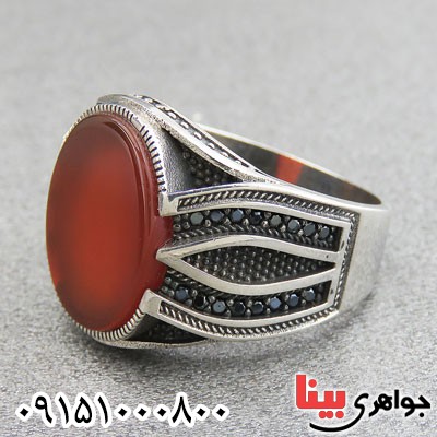 انگشتر عقیق قرمز میکروستینگ خاص مردانه
