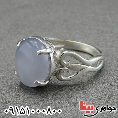 انگشتر عقیق یمنی کبود زنانه خوشرنگ و زیبا