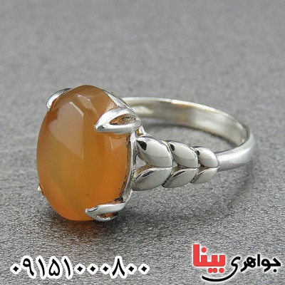 انگشتر عقیق شرف الشمس یمنی زنانه خوشرنگ