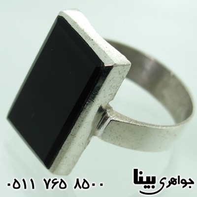 انگشتر عقیق سیاه (اونیکس) مردانه طرح شکیبا