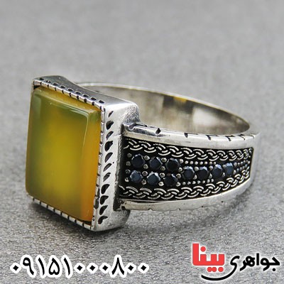 انگشتر عقیق شرف الشمس شیک و خاص میکروستینگ _کد:28959