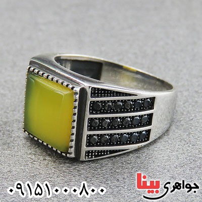 انگشتر عقیق شرف الشمس میکروستینگ مردانه خوشرنگ خاص _کد:28960