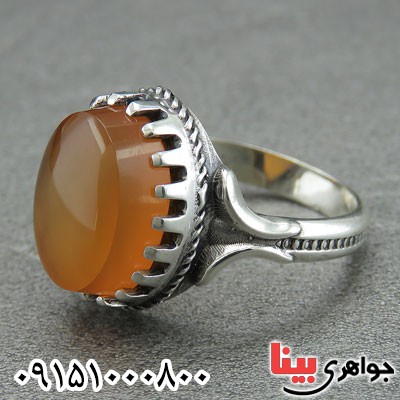 انگشتر عقیق یمنی شرف الشمس خوشرنگ مردانه _کد:28998
