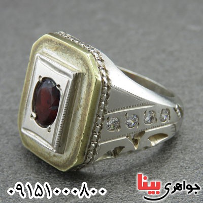 انگشتر یاقوت گارنت خاص دست ساز مردانه درشت _کد:29032