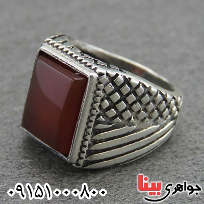 انگشتر عقیق قرمز سایز کوچک زیبا _کد:29071