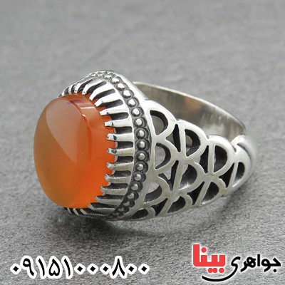 انگشتر عقیق شرف الشمس یمنی خوشرنگ مردانه فاخر _کد:29125