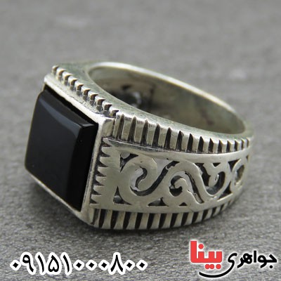 انگشتر عقیق سیاه (اونیکس) مناسب کودکان خاص و زیبا _کد:29170