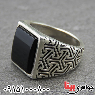 انگشتر عقیق سیاه (اونیکس) زیبا مناسب کودکان _کد:29171