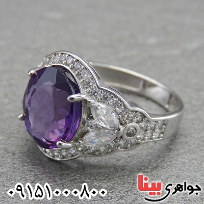 انگشتر آمتیست زنانه عالی خوشرنگ زیبا _کد:29183