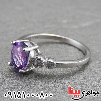 انگشتر آمتیست خوشرنگ زنانه زیبا _کد:29199