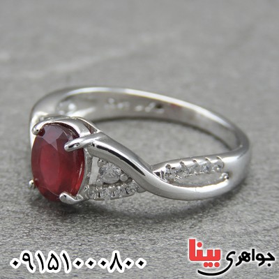 انگشتر یاقوت سرخ خوشرنگ زنانه خاص و زیبا عالی _کد:29203