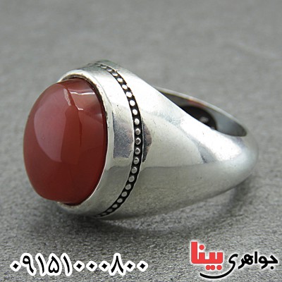 انگشتر عقیق یمنی زیبا و شیک خوشرنگ مردانه _کد:29299
