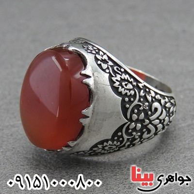 انگشتر عقیق یمنی خوشرنگ مردانه شیک و خاص _کد:29304