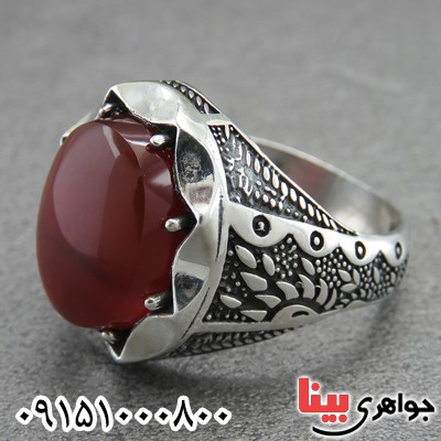 انگشتر عقیق یمنی شیک و خاص خوشرنگ عالی _کد:29308
