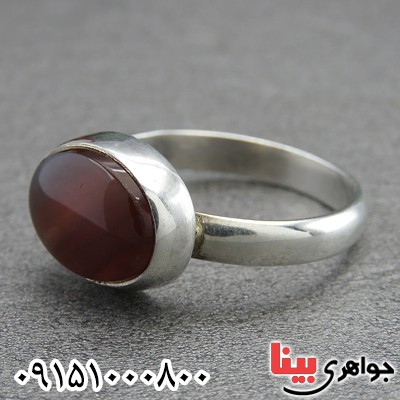 انگشتر عقیق یمنی مردانه خوشرنگ خاص _کد:29314