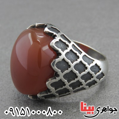 انگشتر عقیق یمنی خوشرنگ درشت زیبا و خاص _کد:29323