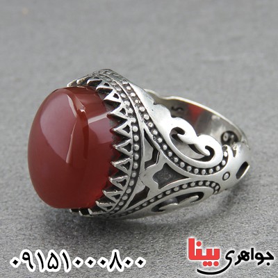 انگشتر عقیق یمنی مردانه عالی و خاص خوشرنگ _کد:29325