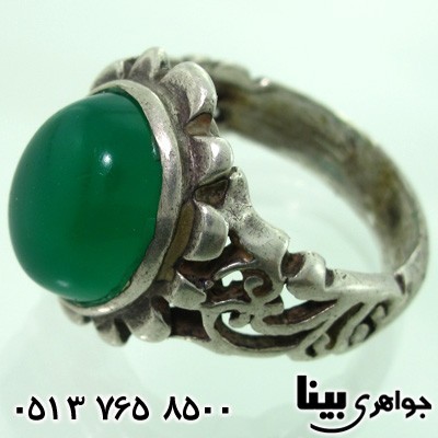 انگشتر عقیق سبز بسیار خوشرنگ مردانه
