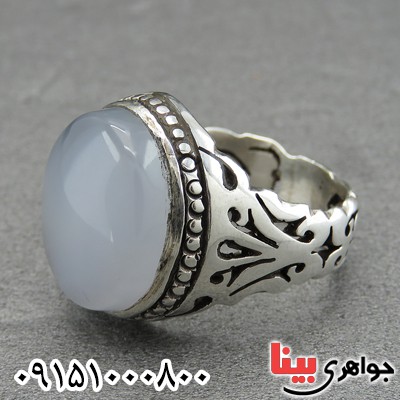 انگشتر عقیق یمنی کبود درشت زیبا و شیک _کد:29343