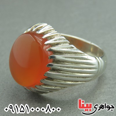 انگشتر عقیق یمنی دست ساز خوشرنگ عالی مردانه _کد:29364
