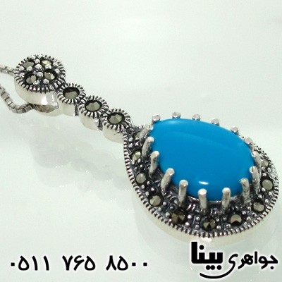گردنبند حدید طرح فیروزه زنانه