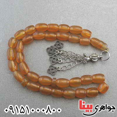 تسبیح عقیق یمنی 33 دانه ای خوشرنگ لاکچری _کد:29415