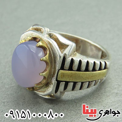 انگشتر عقیق کبود مردانه خوشرنگ و خاص _کد:29442