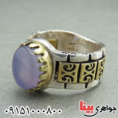 انگشتر عقیق کبود زیبا و شیک مردانه خاص _کد:29444