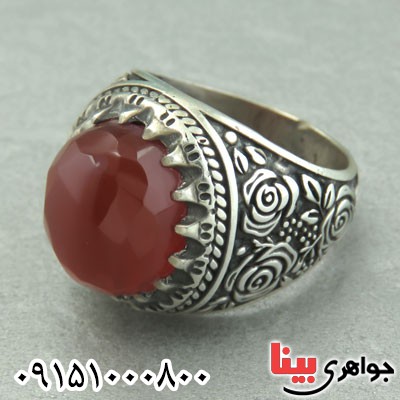 انگشتر عقیق یمنی سرخ زیبا و خاص مردانه