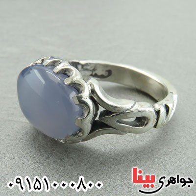 انگشتر عقیق یمنی کبود مردانه خوشرنگ خاص _کد:29490