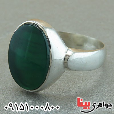 انگشتر عقیق سبز مردانه حرز دار خاص _کد:29512