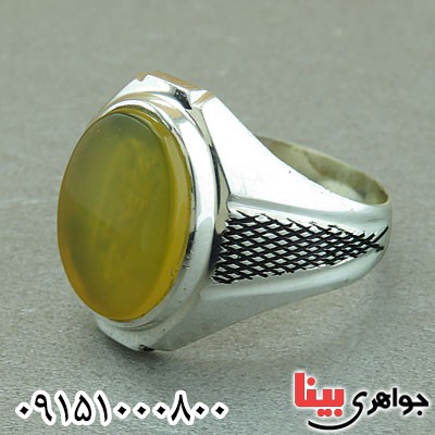 انگشتر عقیق شرف الشمس عالی مردانه حرز دار _کد:29520