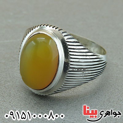انگشتر عقیق شرف الشمس زیبا و خاص مردانه خوشرنگ حرز دار _کد:29528