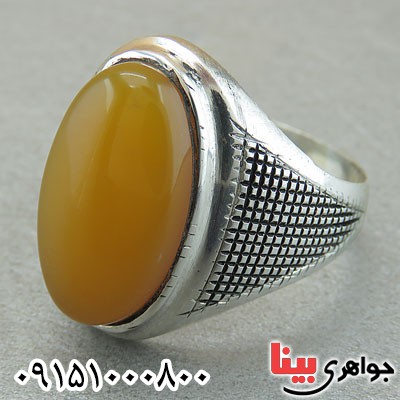 انگشتر عقیق شرف الشمس مردانه عالی و خاص همراه با حرز _کد:29529