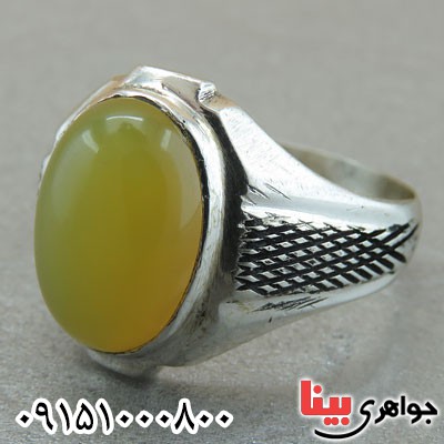 انگشتر عقیق شرف الشمس خوشرنگ حرز دار مردانه _کد:29534
