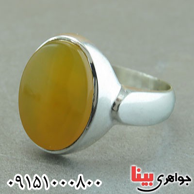 انگشتر عقیق شرف الشمس مردانه زیبا و شیک همراه با حرز _کد:29538