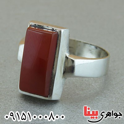 انگشتر عقیق قرمز مردانه شیک و خاص حرز دار _کد:29551