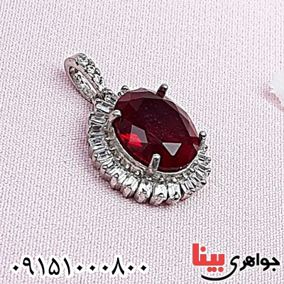 گردنبند یاقوت سرخ صنعتی زنانه خوشرنگ بسیار زیبا