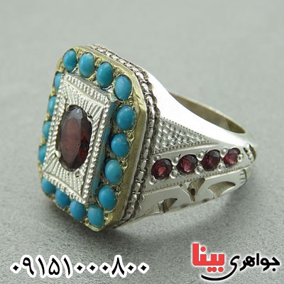انگشتر چند جواهر فاخر مردانه دست ساز _کد:29600