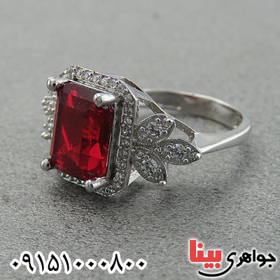 انگشتر یاقوت سرخ صنعتی زنانه خوشرنگ _کد:29641