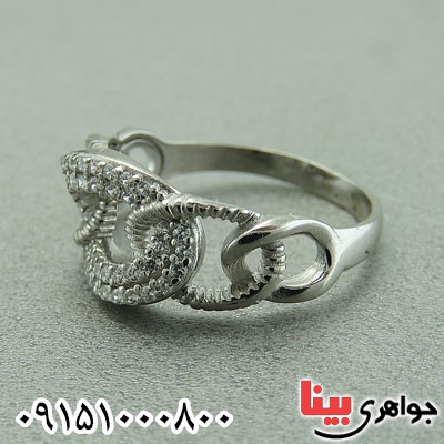 انگشتر نقره رودیوم زنانه شیک و خاص _کد:29658