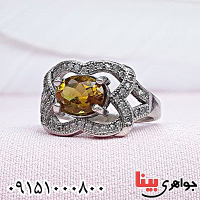 انگشتر الکساندریت رودیوم خوشرنگ زنانه