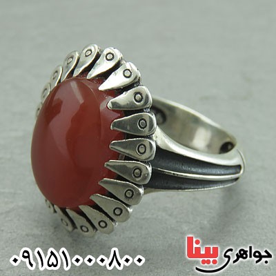 انگشتر عقیق یمنی خوشرنگ و خاص زیبا مردانه _کد:29672