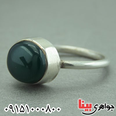 انگشتر عقیق سبز دست ساز همراه با حرز و تربت _کد:29676