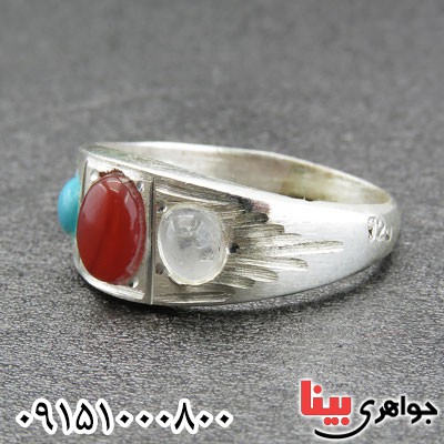انگشتر چند جواهر شیک و خاص مردانه _کد:29695
