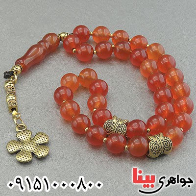 تسبیح عقیق قرمز خوشرنگ و خاص _کد:29714
