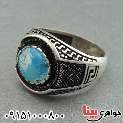 انگشتر فیروزه نیشابوری میکروستینگ مردانه
